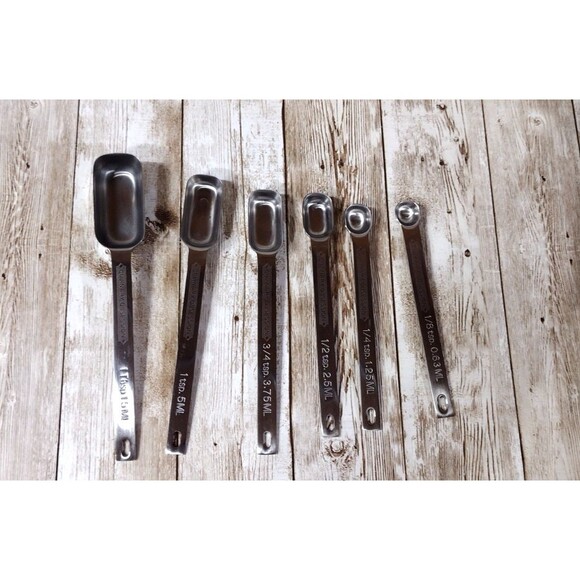 Stainless Steel Measuring Cups and Spoons 12 pcs Set Stackable Heavy Duty - Picture 4 of 7